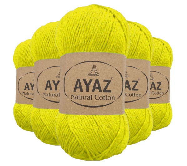Ayaz Natural Cotton 1397 Neon Sarı | 5'li Pk