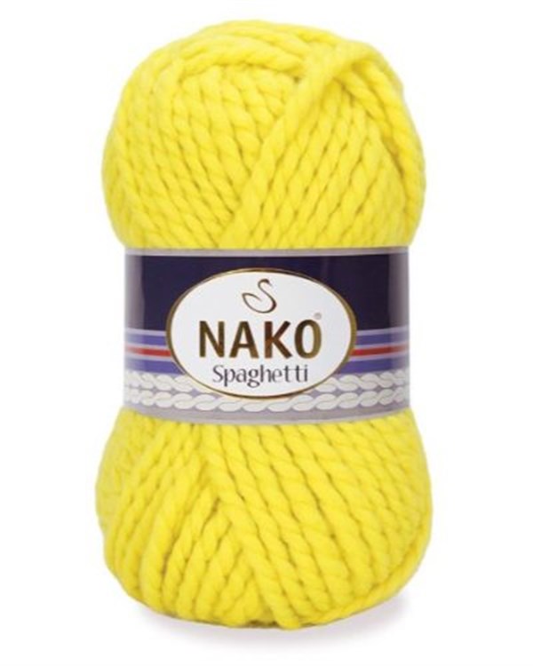 Nako Spaghetti 10633 Neon Sarı | Kışlık Nako İpi Yünlü