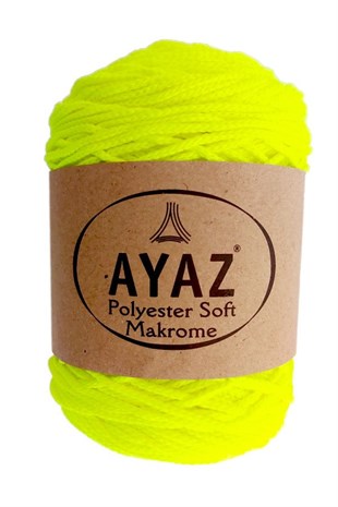 Ayaz Polyester Soft Makrome İpi 1397 Neon Sarı
